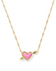 Ari Heart Arrow Pendant Gold Pink Opalescent