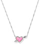 Ari Heart Arrow Pendant Rhod Pink Opalescent