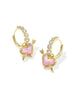 Ari Heart Arrow Huggie Gold Pink Opalescent