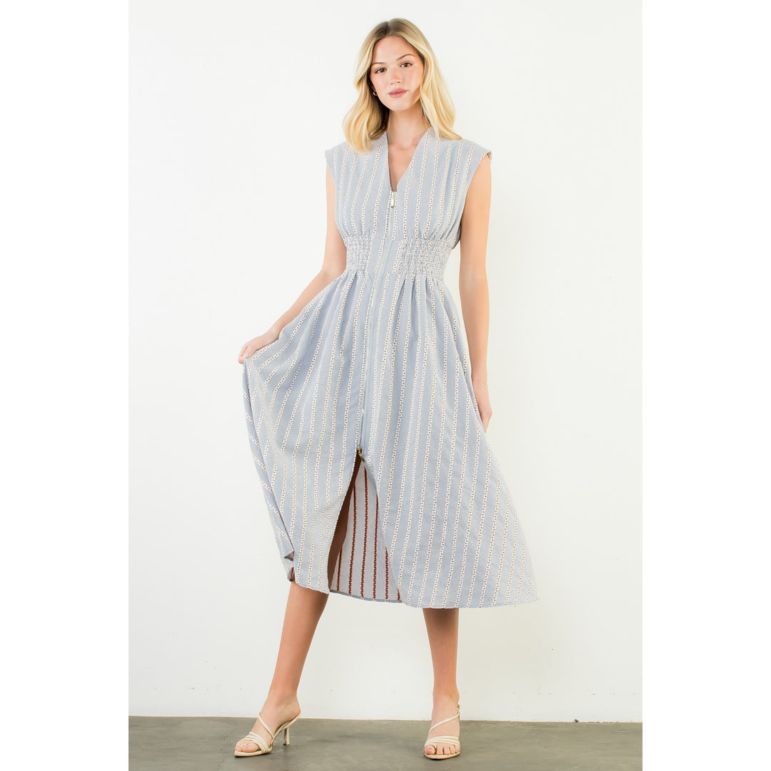 Sleeveless Striped Pattern Dress
