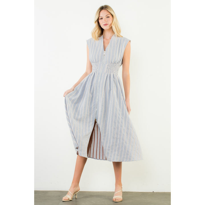 Sleeveless Striped Pattern Dress