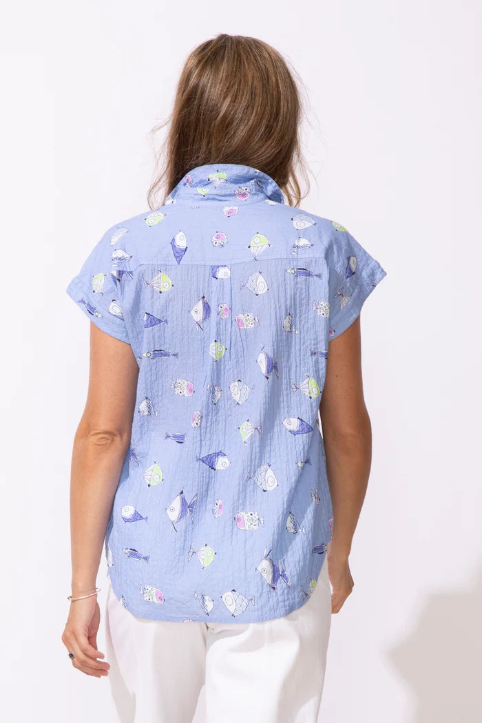 Mirage Cotton Fish Short Sleeve Buttondown