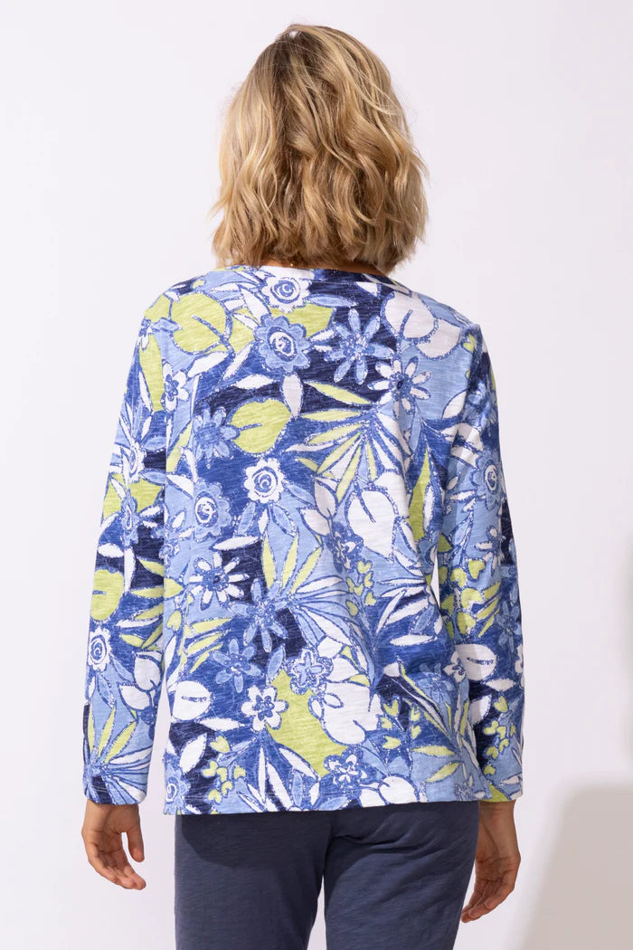 Fiji Floral Hi-Lo Scoop Neck Tee Resort