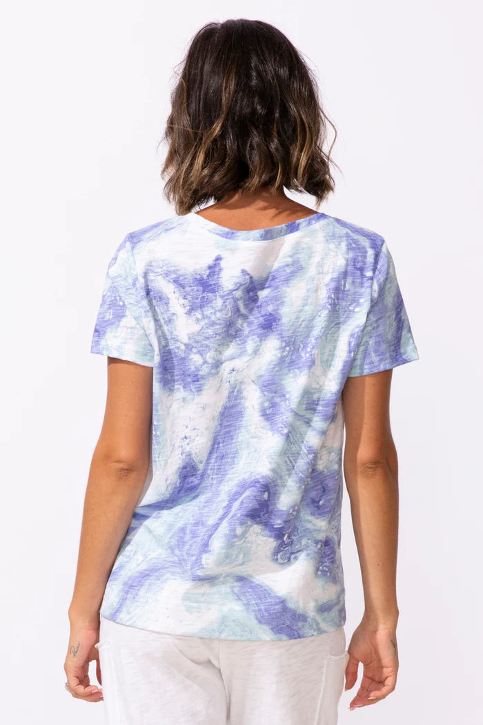 Ocean Marble Tee Baja Blue