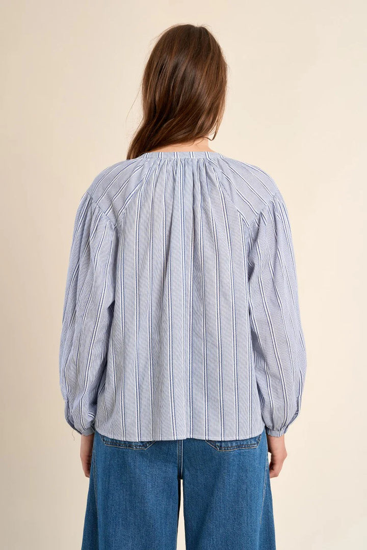 Blue Stripe Cotton Blouse