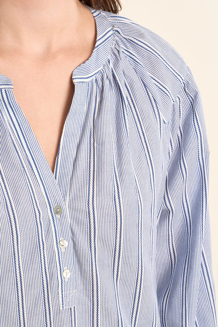 Blue Stripe Cotton Blouse
