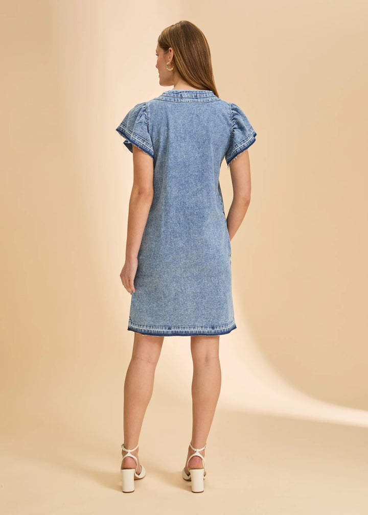 Chambray Shift Dress, Snow Wash