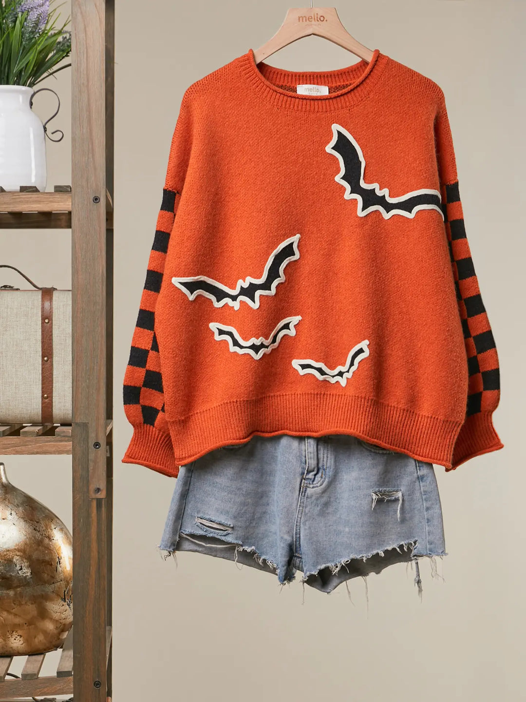 Orange Checkerboard Sweater