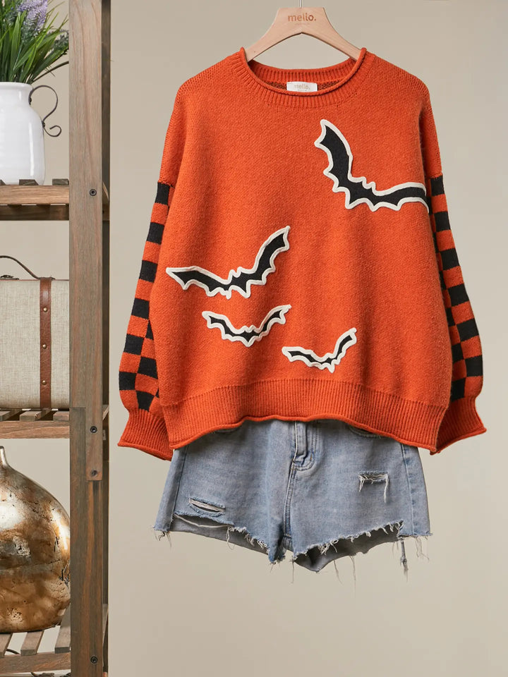 Orange Checkerboard Sweater