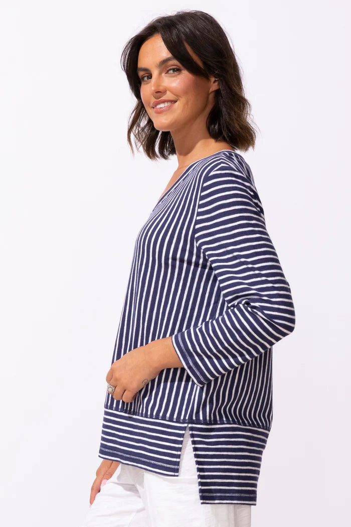 Santa Barbara Stripe Tee Navy