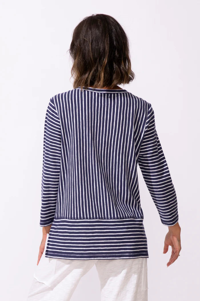 Santa Barbara Stripe Tee Navy