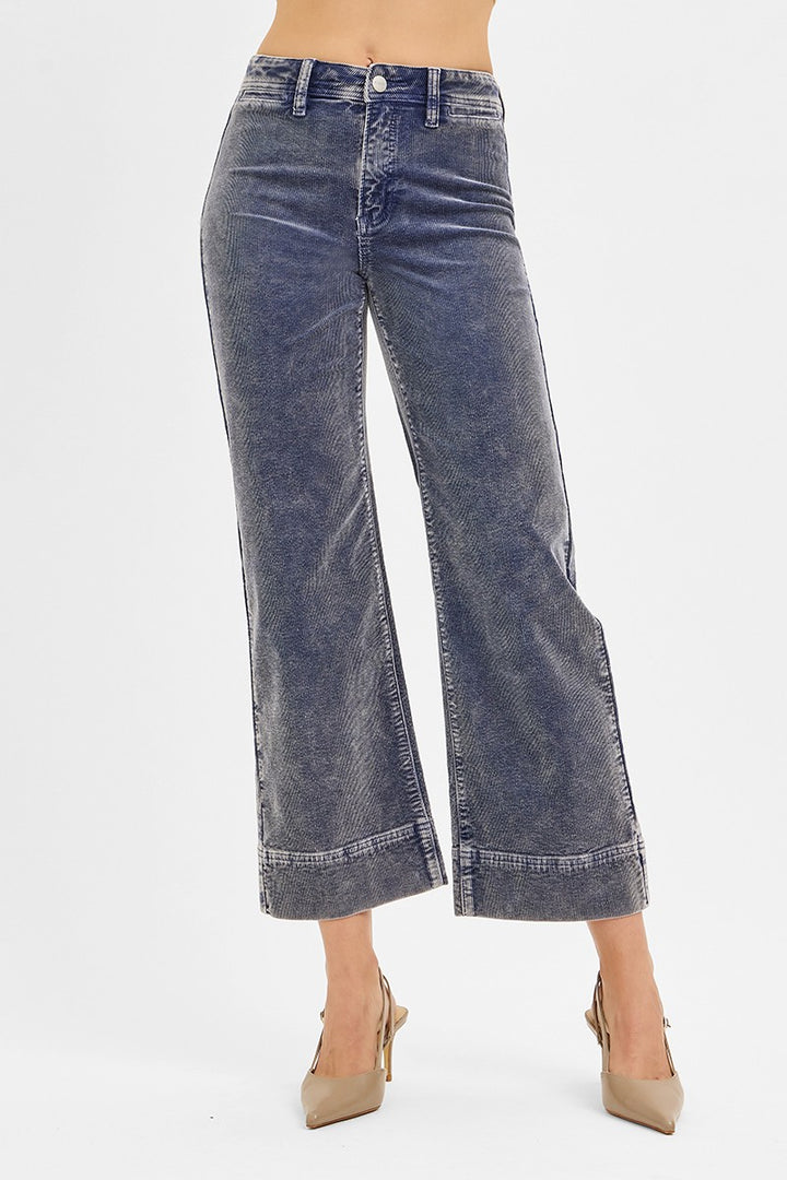 Blue Moon High Rise Crop Straight Corduroy Pants