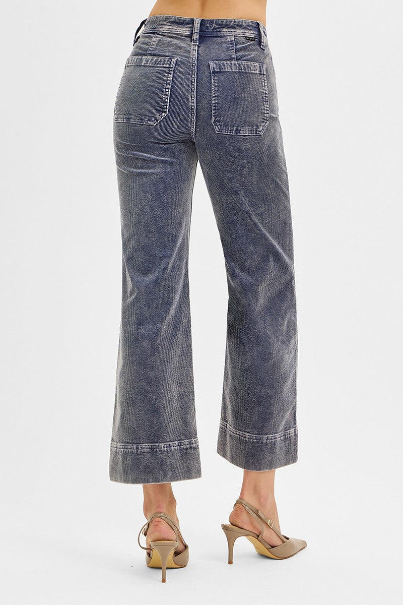 Blue Moon High Rise Crop Straight Corduroy Pants