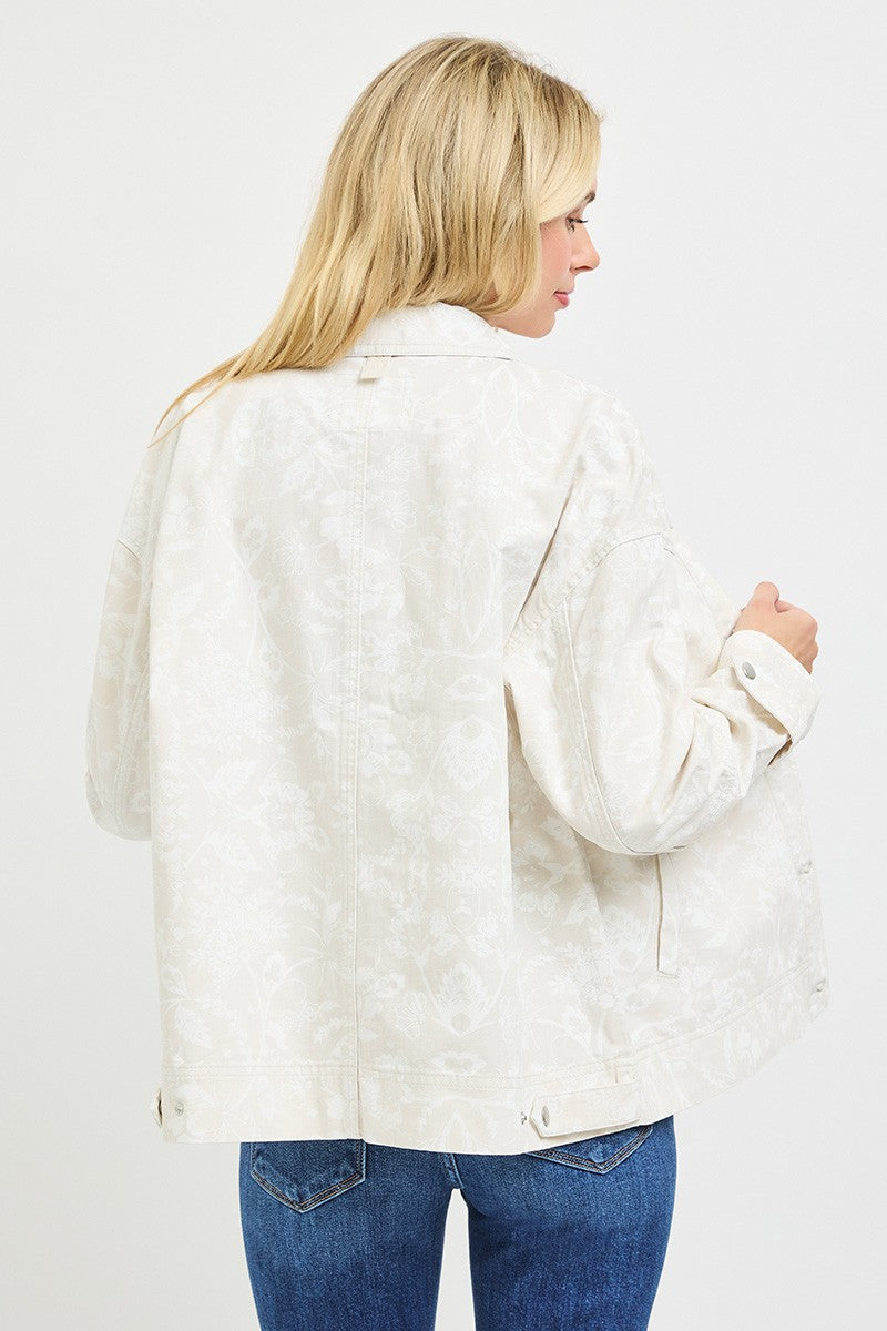 Contrast Collar Oversized Jacket