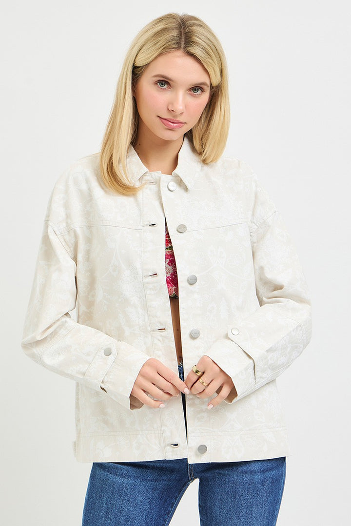 Contrast Collar Oversized Jacket