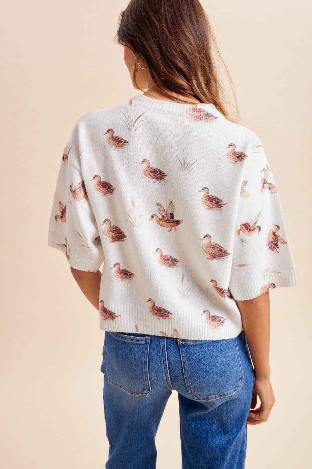 Mallard Print Loose Fit Sweater