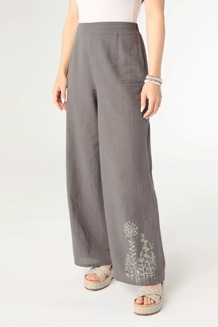 Ava Pant w/Floral Embroidery