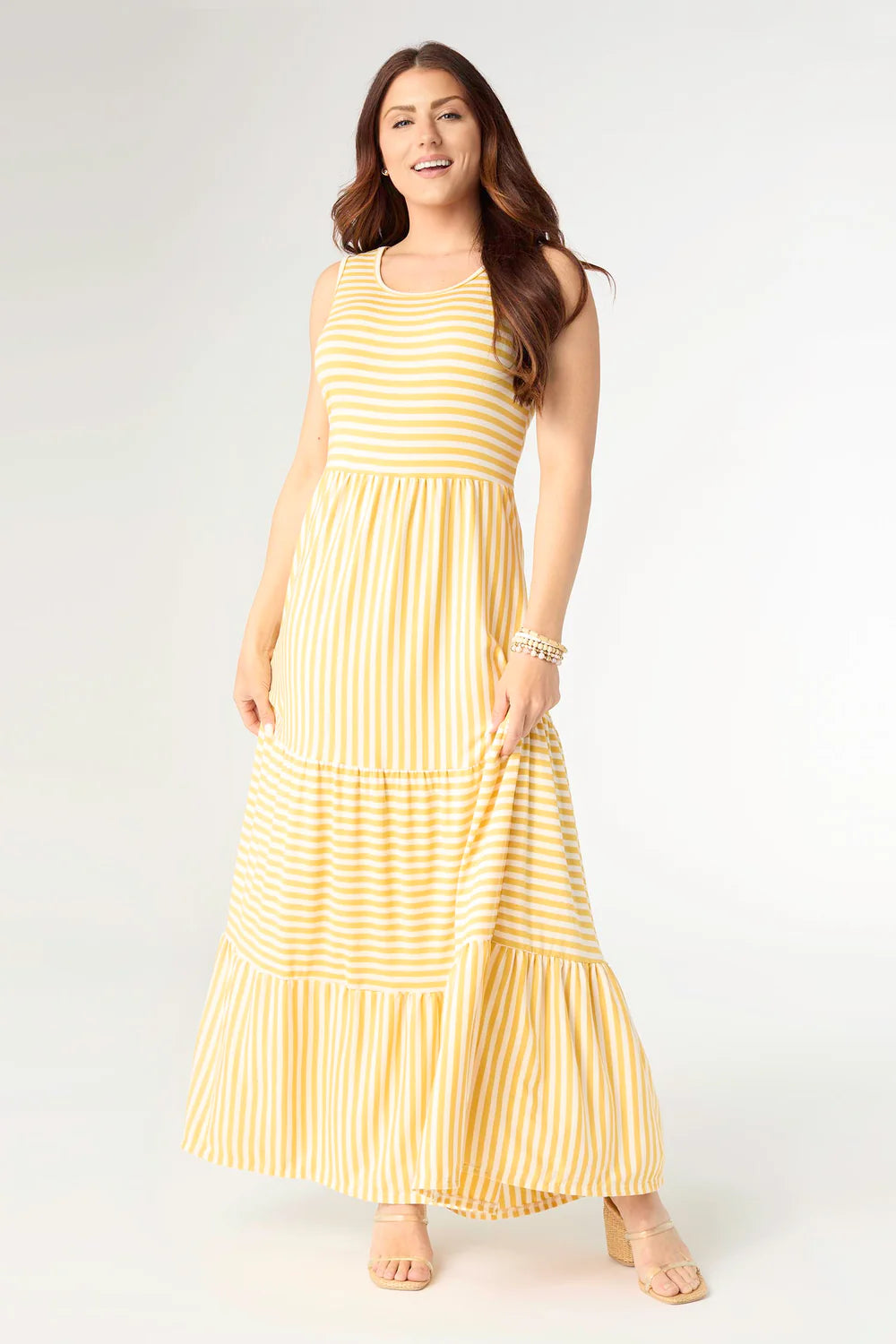 Janie Striped Tiered Maxi Dress