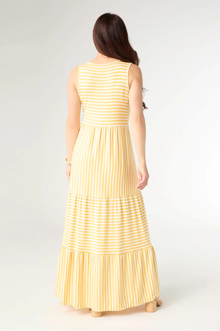 Janie Striped Tiered Maxi Dress