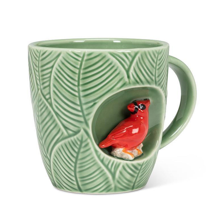 Leaf Mug w/Cardinal