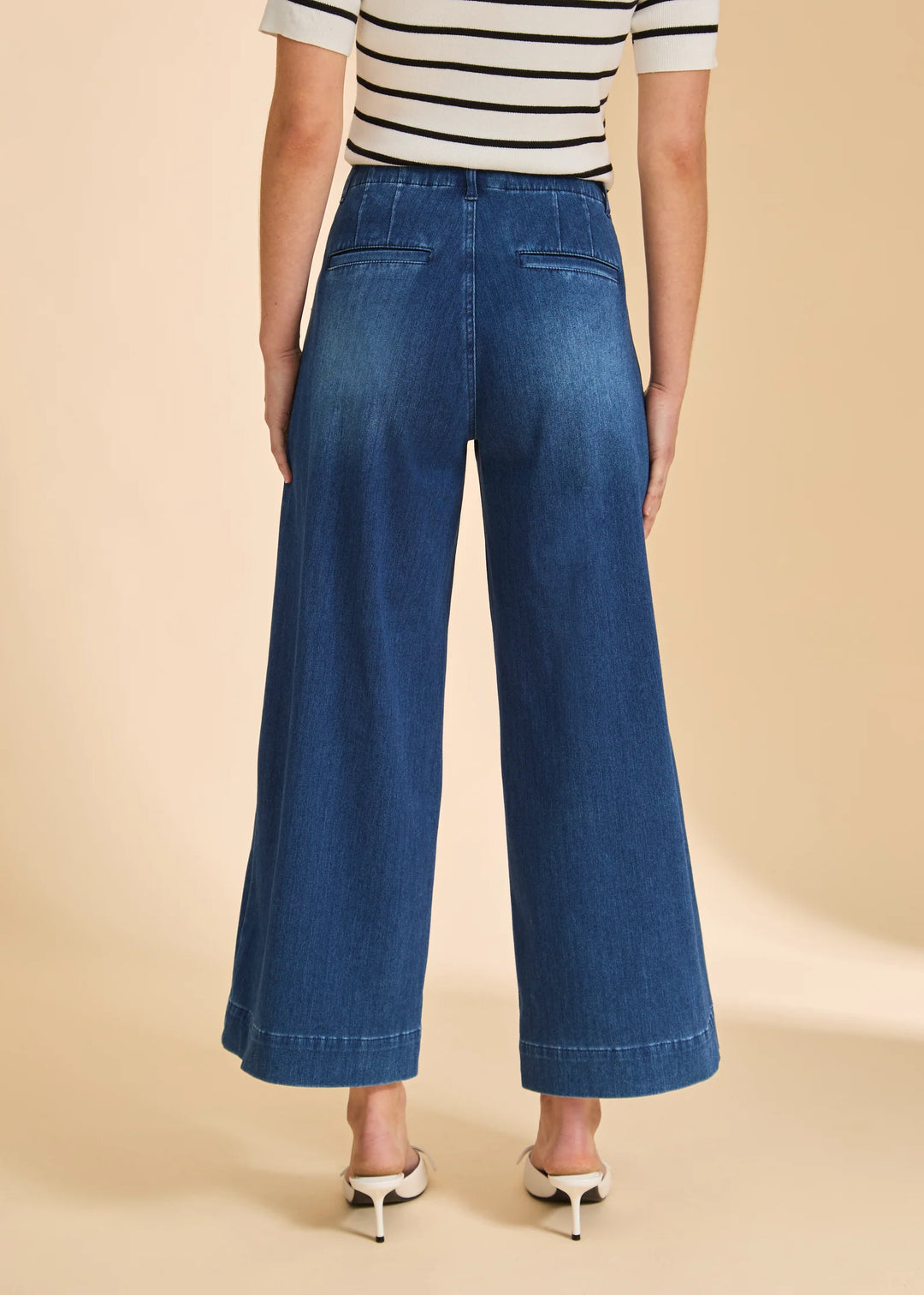 Blue Denim Pull On Wide Crop