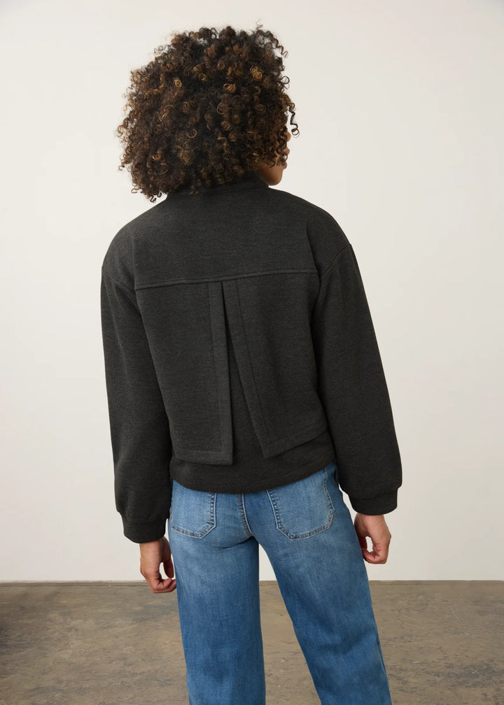 Charcoal Bomber Knit Jacket