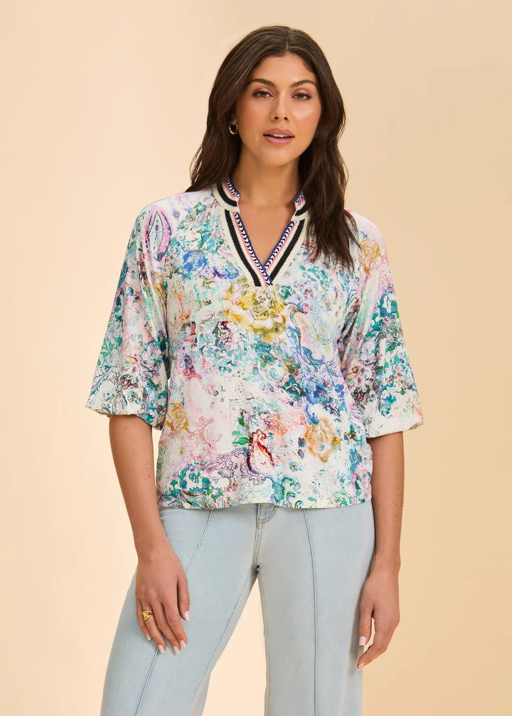 Narnia Split Neck Top