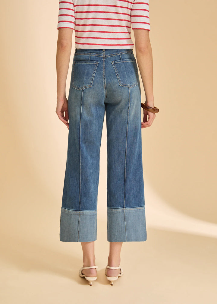 Olivia Wide Cuffed Ankle Med Wash