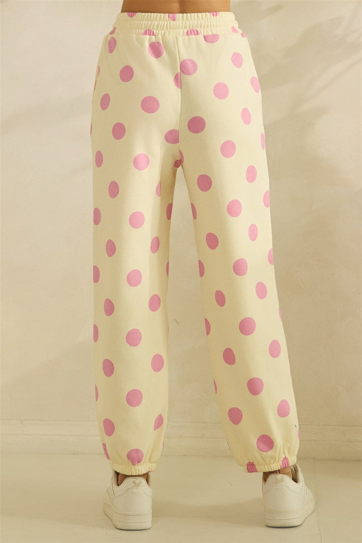 Pink Polka Dot Sweatpants