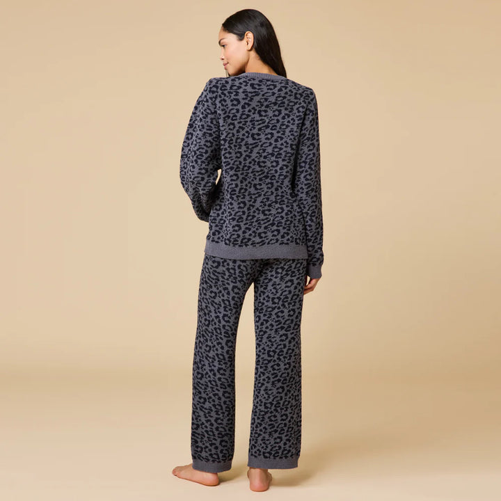 Marshmallow Leopard Crew Neck Lounge Set