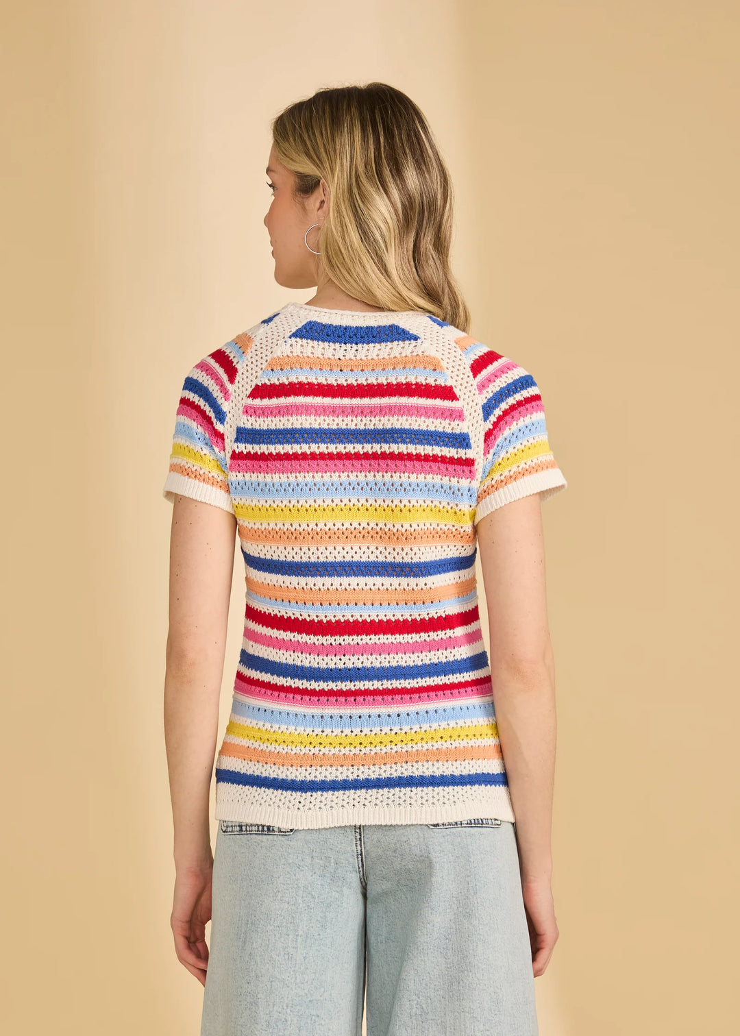 Cap Sleeve Stripe Sweater