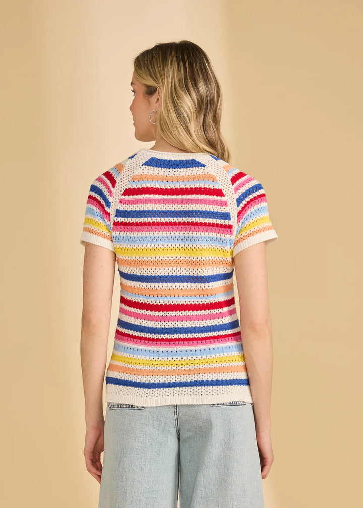 Cap Sleeve Stripe Sweater