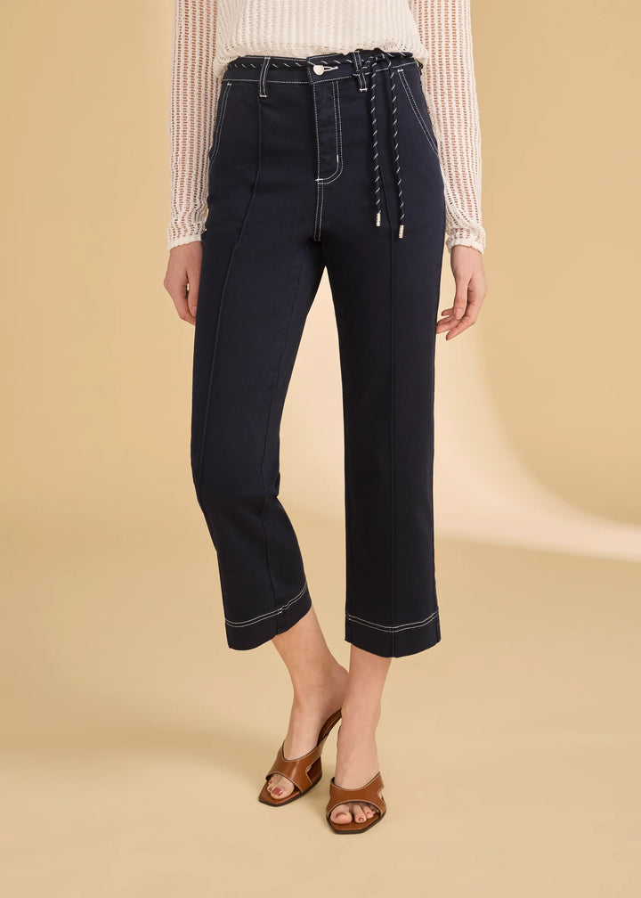Suzanne Straight Crop Denim, Navy