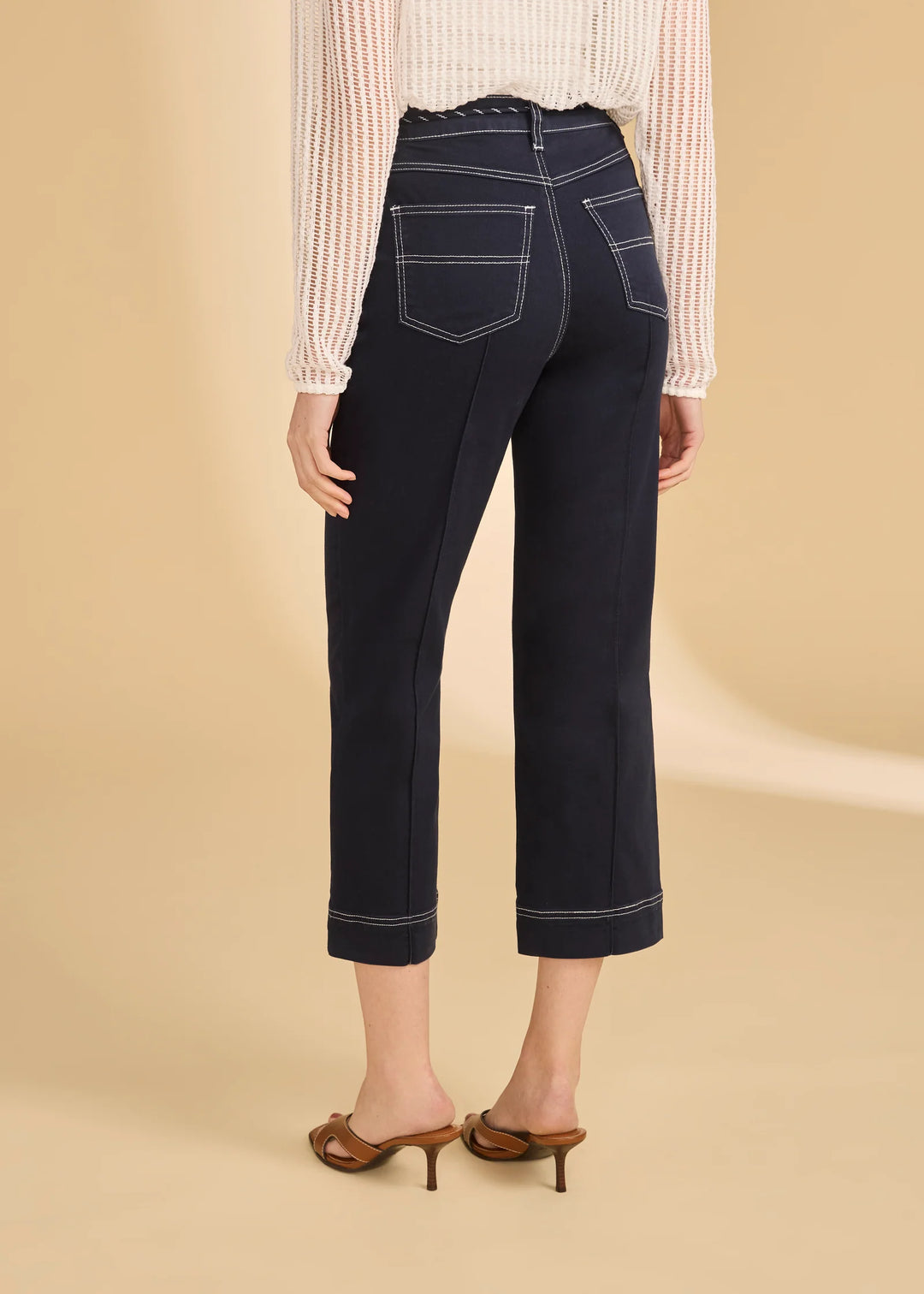 Suzanne Straight Crop Denim, Navy