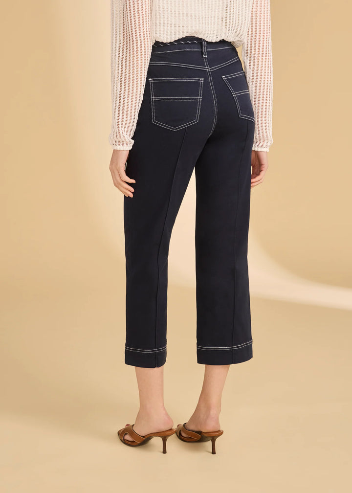 Suzanne Straight Crop Denim, Navy