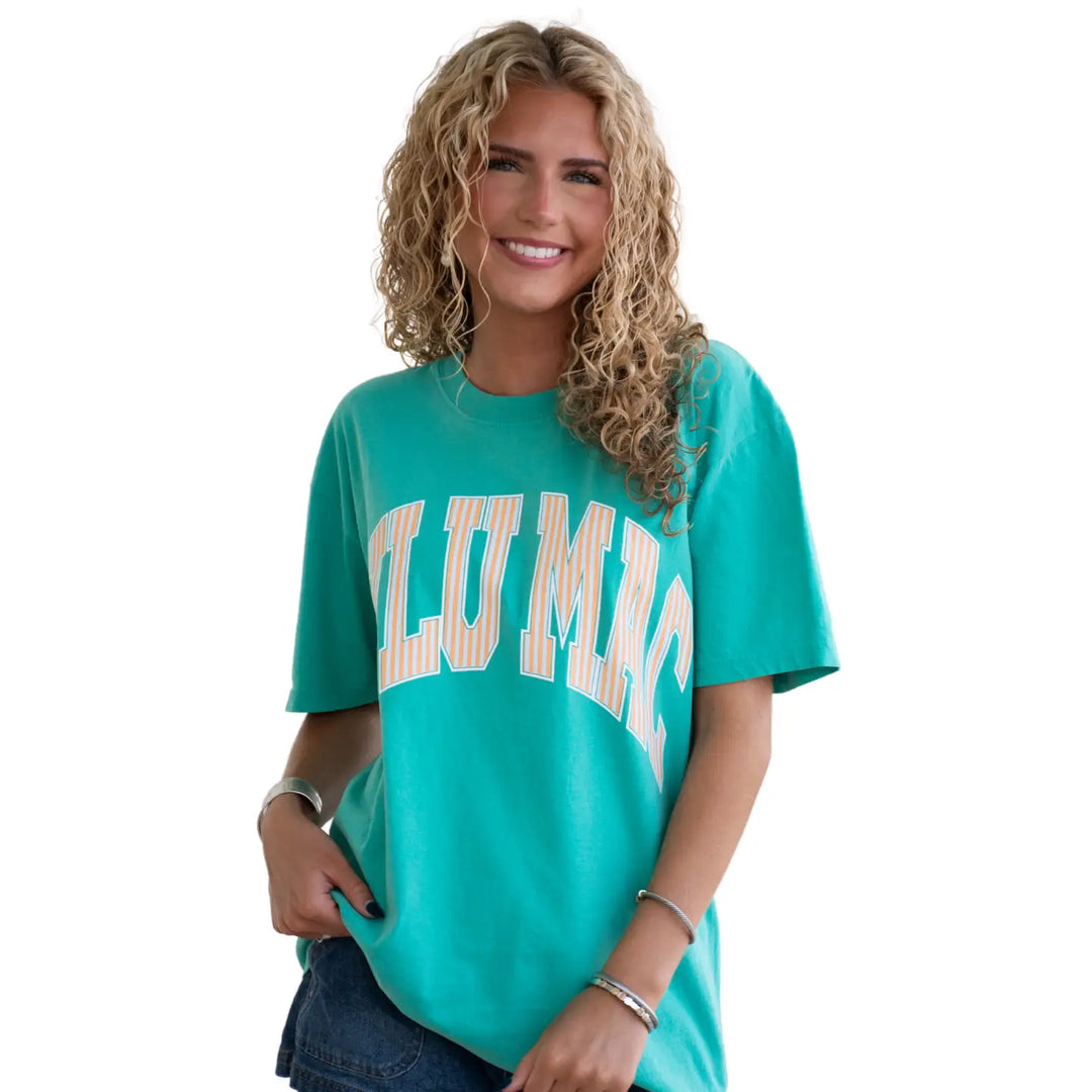 Cream Sickle Sky/Island Green Stripe Tee