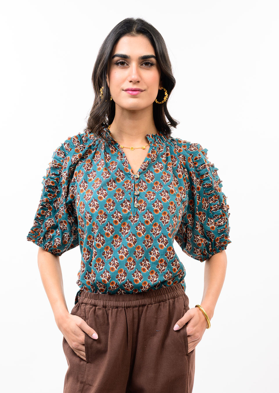 Ruffled Sleeve Top