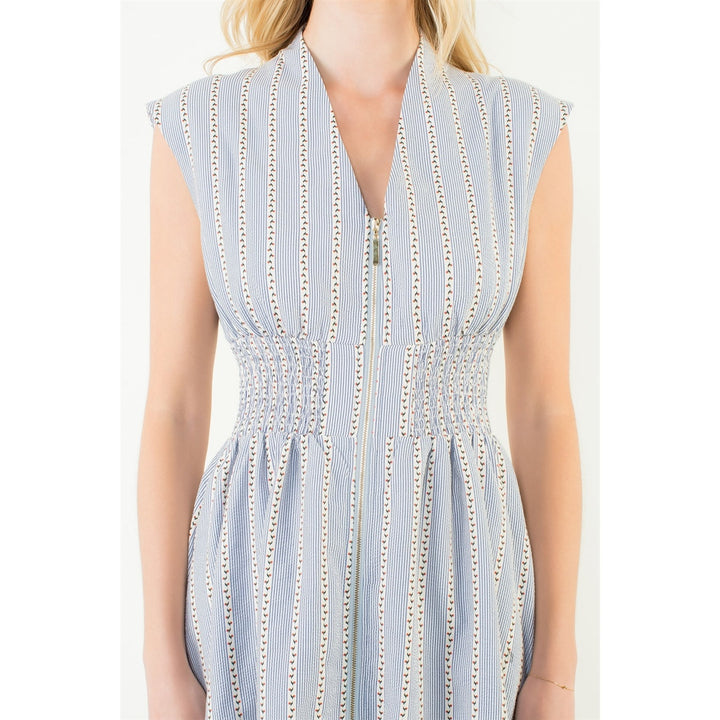Sleeveless Striped Pattern Dress