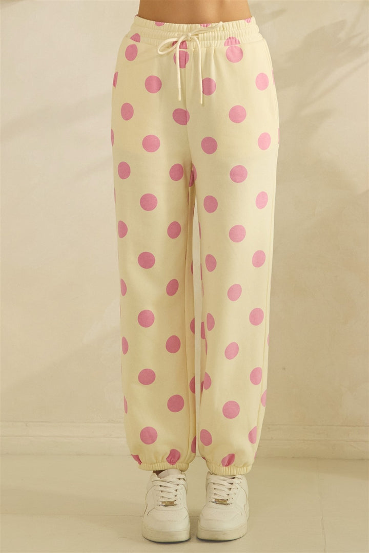 Pink Polka Dot Sweatpants