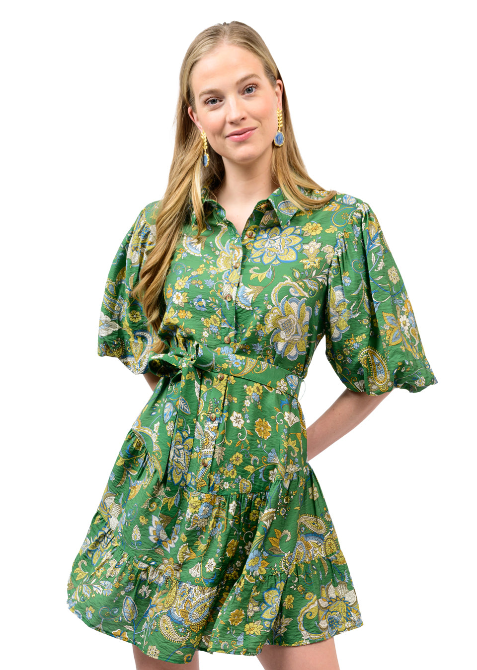 Tiered Skirt Shirt Dress