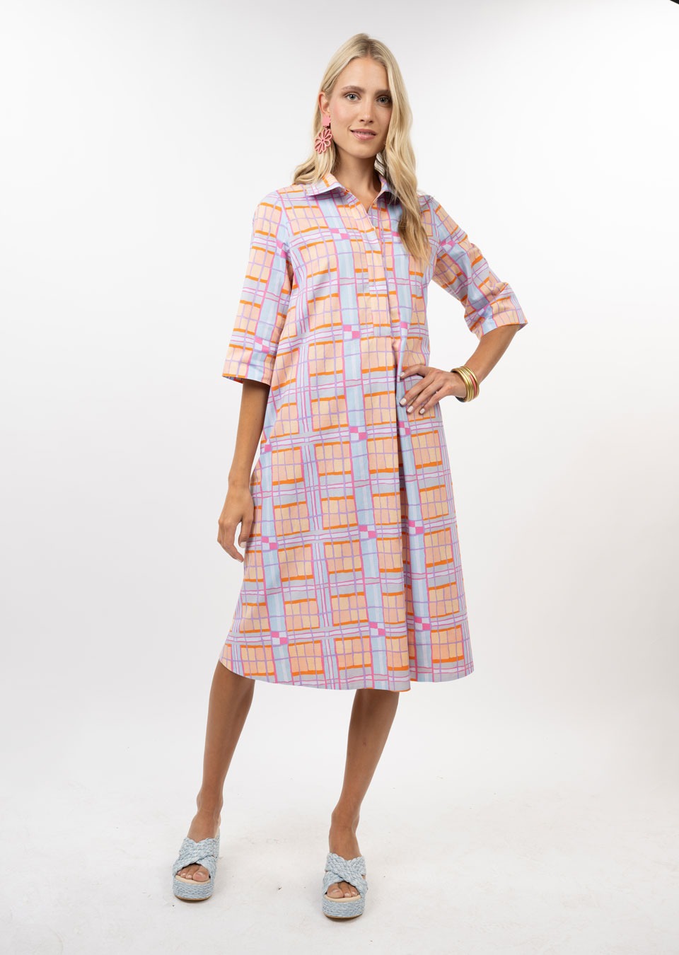 Plaid Midi Swing Dress