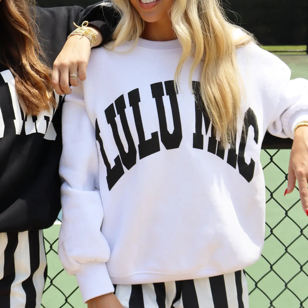 White/Black Puff Sweatshirt