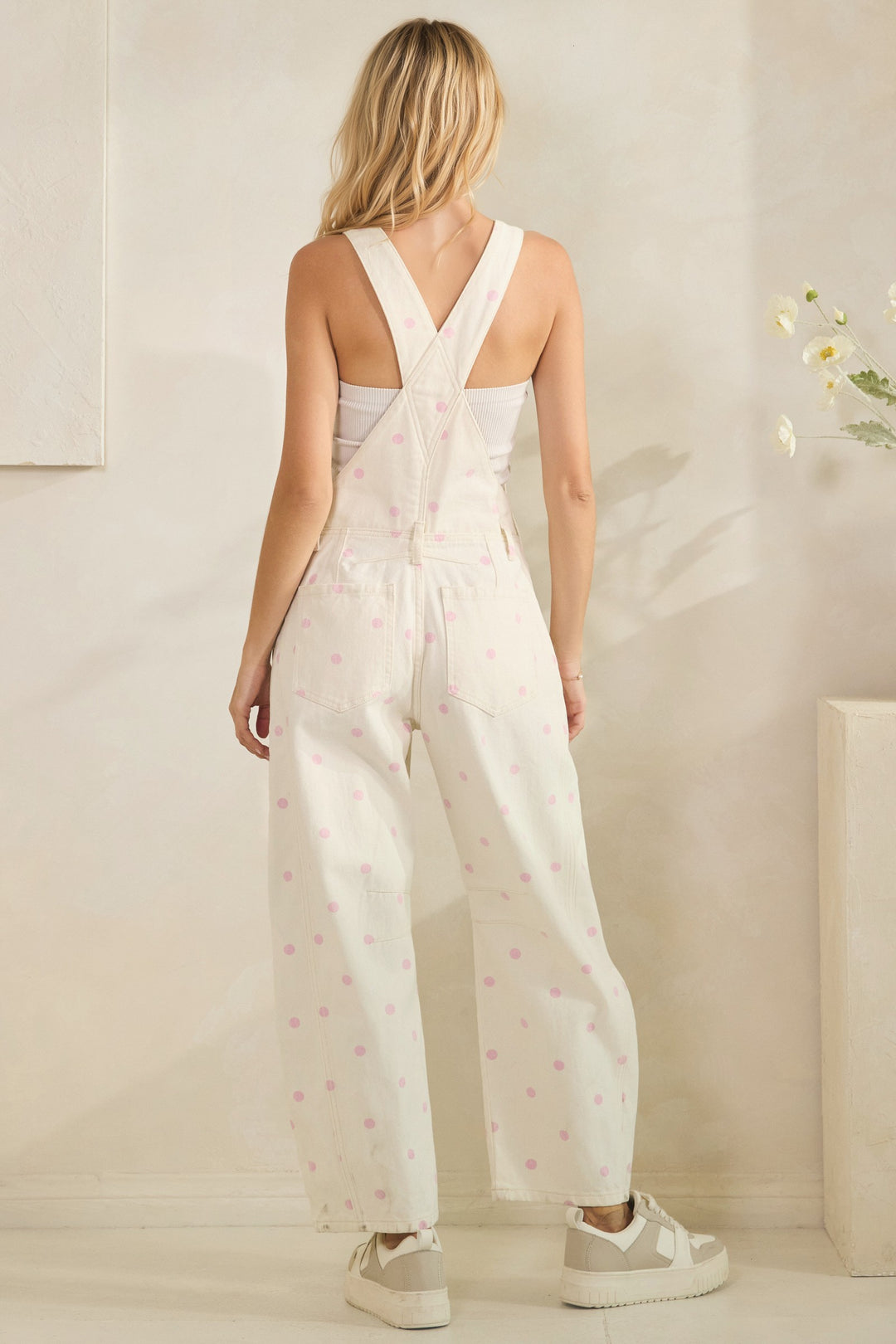 Relaxed Chic Polka Dot Overalls