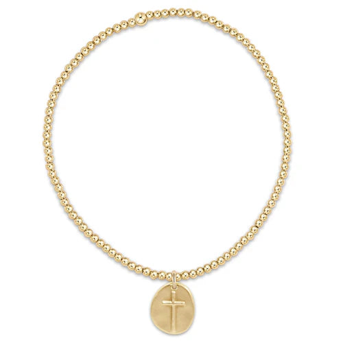 Classic Gold 2mm Bead Bracelet Inspire Small Gold Charm
