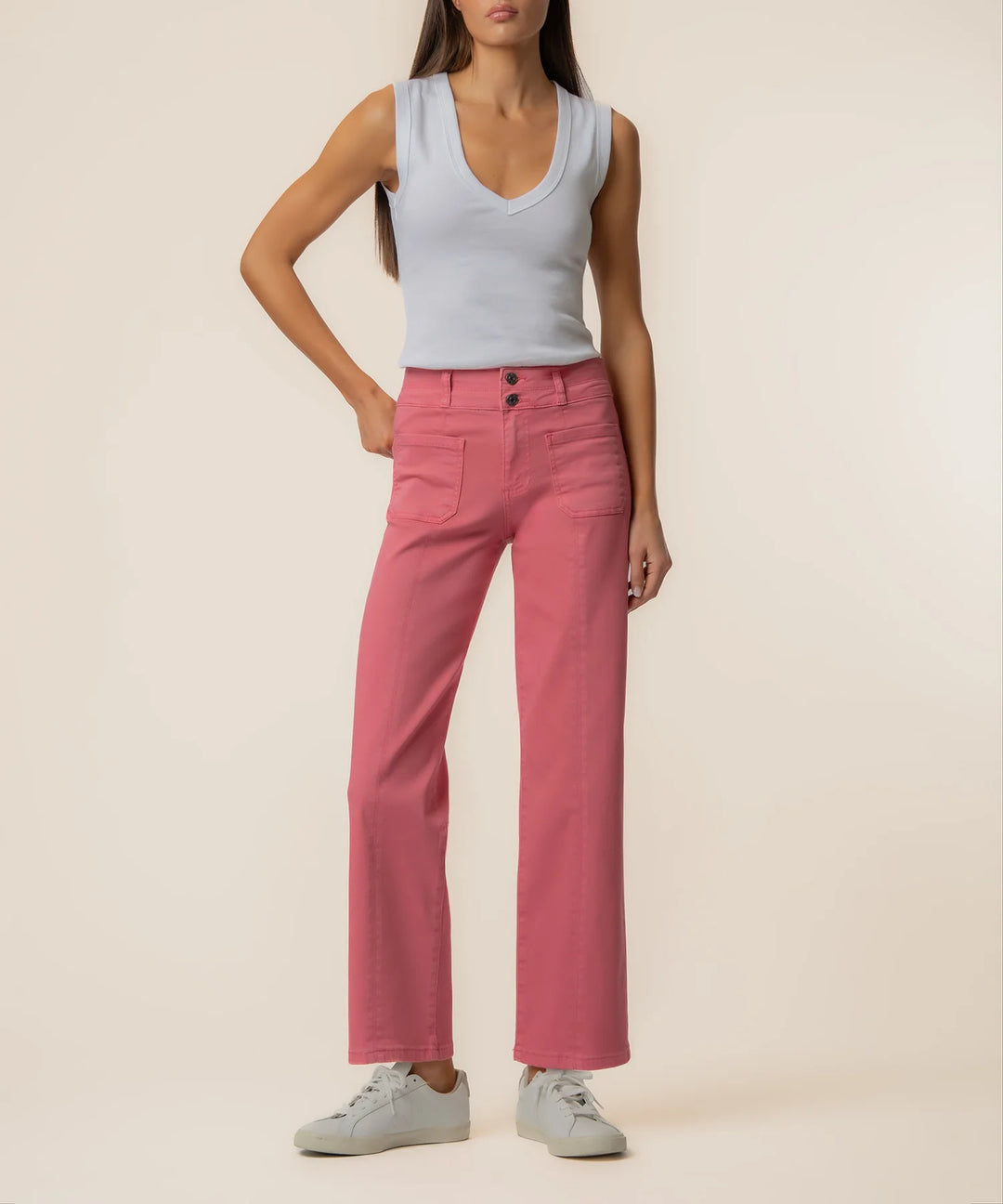Charlotte High Rise Straight Flamingo Pink