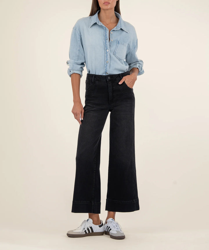 Meg High Rise Fab Ab Wide Leg - Glittering