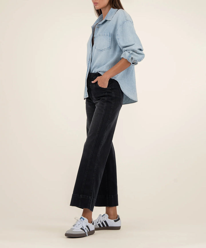 Meg High Rise Fab Ab Wide Leg - Glittering