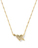 Ari Heart Arrow Pendant Gold Pink Opalescent