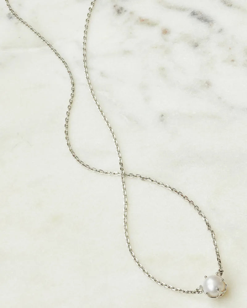 Ashton Pearl Pendant Rhod White Pearl
