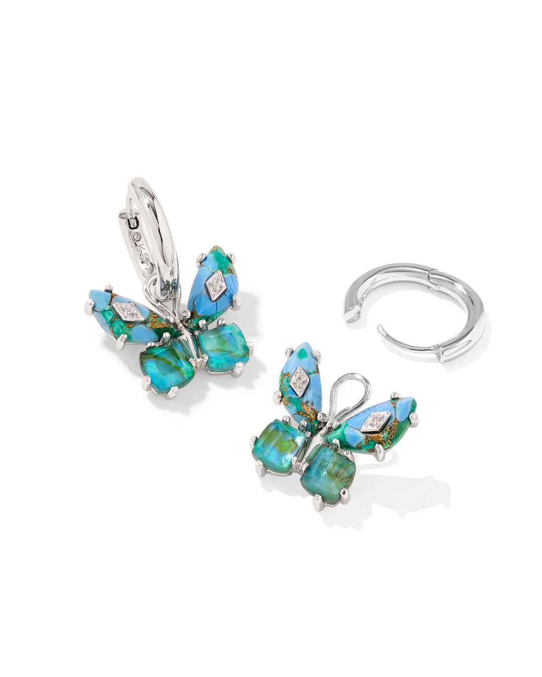 Bianca Butterfly Huggie Gold Bright Aqua